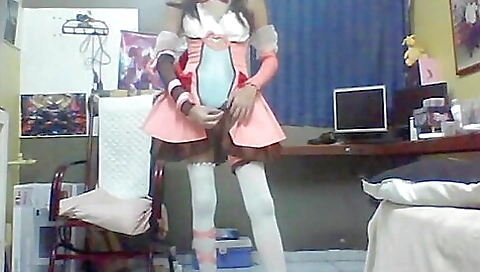 Hot long naked blonde babe dressed all in white stockings 1