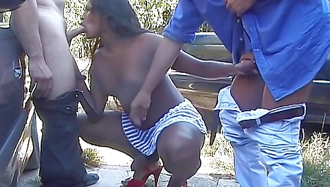 Young trans chick and older man doing a great fuck