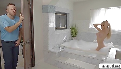 Thick big cock fucks the asshole of a shemale's friend