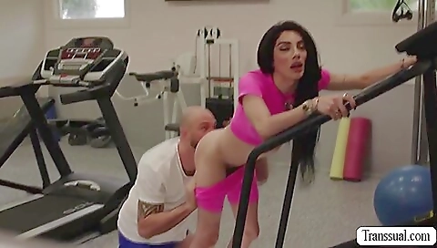 Busty brunette whore with small tits and a big ass is licking