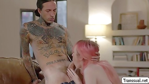 Busty lady with big tits gets penetrated by handsome guy