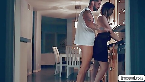 Horny stepbrother lets her stepdaughter bareback and ride his dick