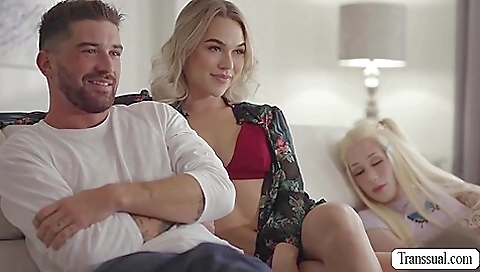 Horny brunette babe in a sexy blonde and ass fucking video