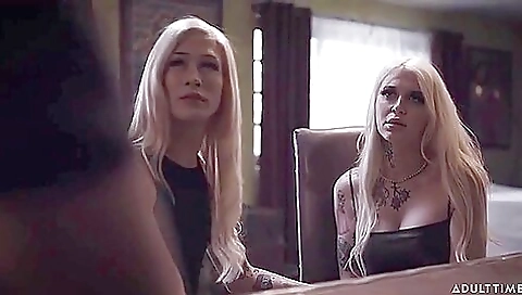 Sexy brunette and a shemale getting a hot ass filled